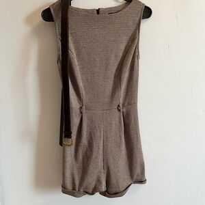 Elegant Houndstooth Jumpsuit with Belt